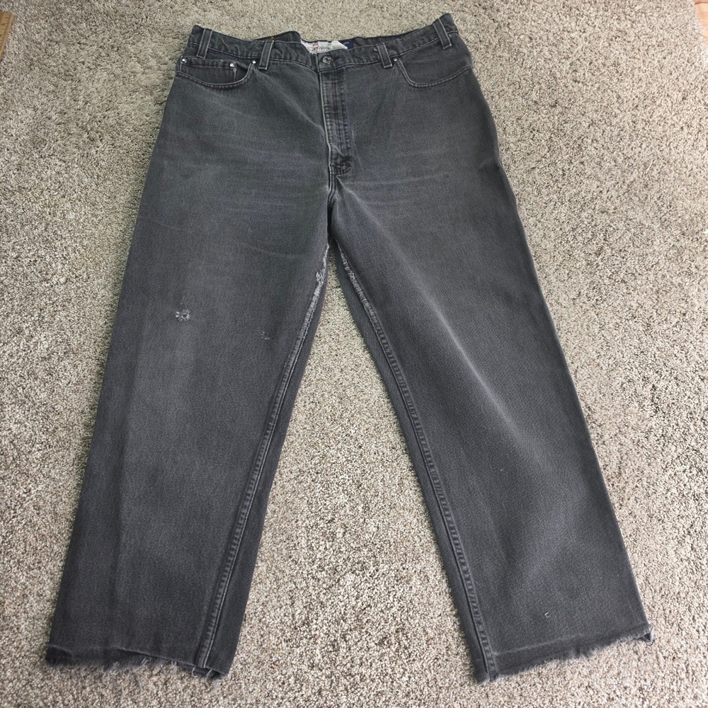 VINTAGE Levis Signature 540 Mens 40x32 Black Cotton Relaxed Fit Grunge Jeans USA